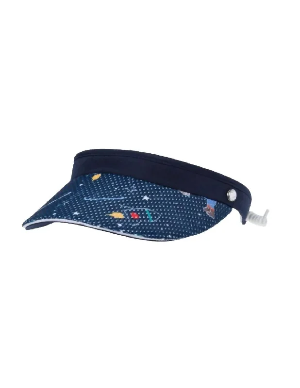 Orbit Printed Cable Visor In Navy