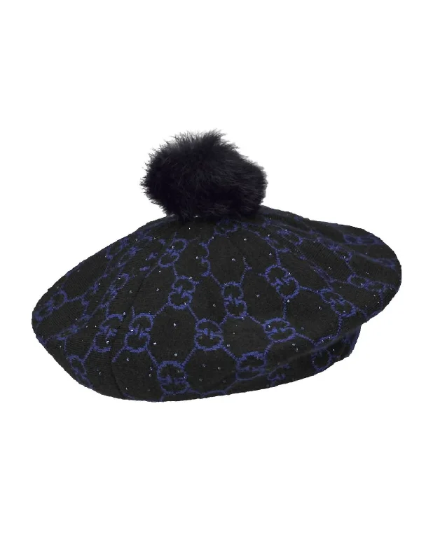 Pompom Jacq Hat In Blue