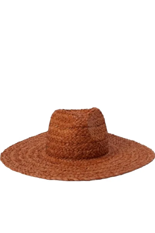 Sea Mist Straw Hat In Brick