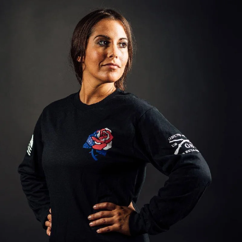 Women's Freedom Rose Long Sleeve - Black