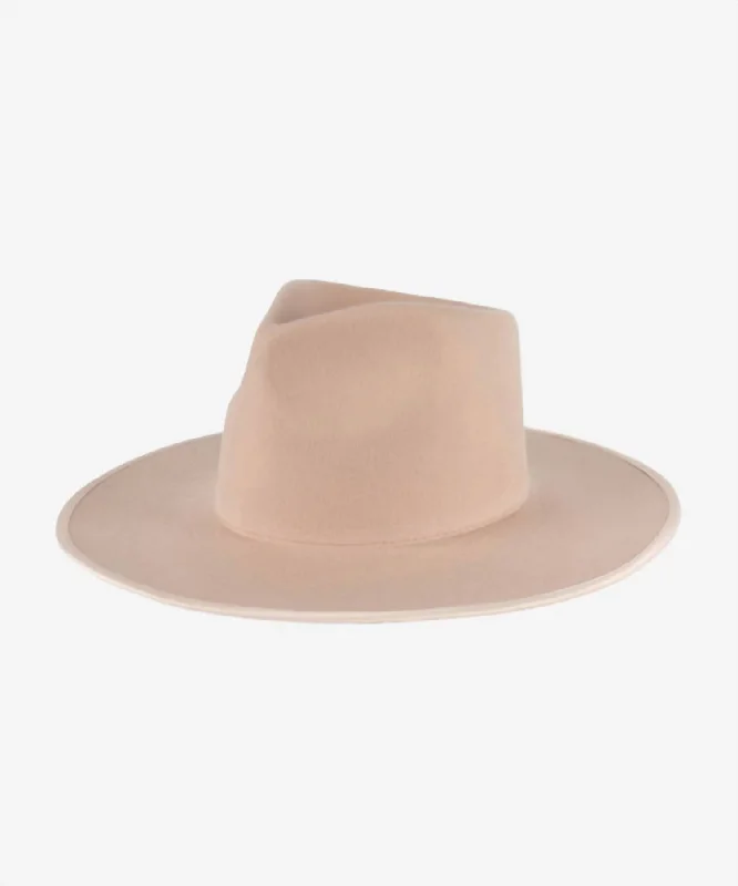 Women's Ivy Wide Brim Fedora Hat In Pale Nude