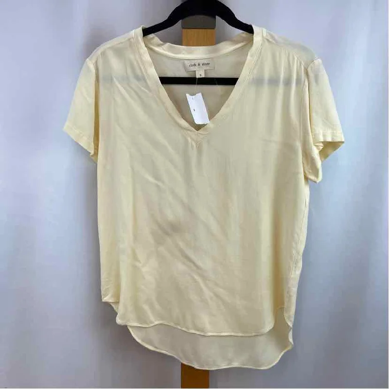 Cloth & Stone Women's Size S Yellow Solid Short Sleeve Shirt