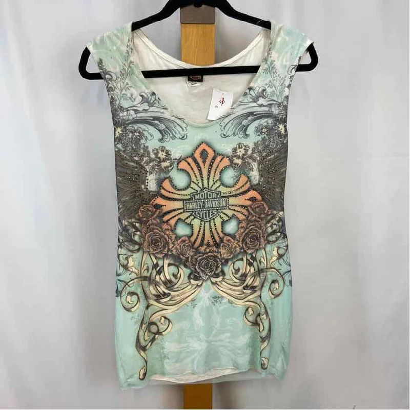 Harley Davidson Women's Size M Aqua Print Tank