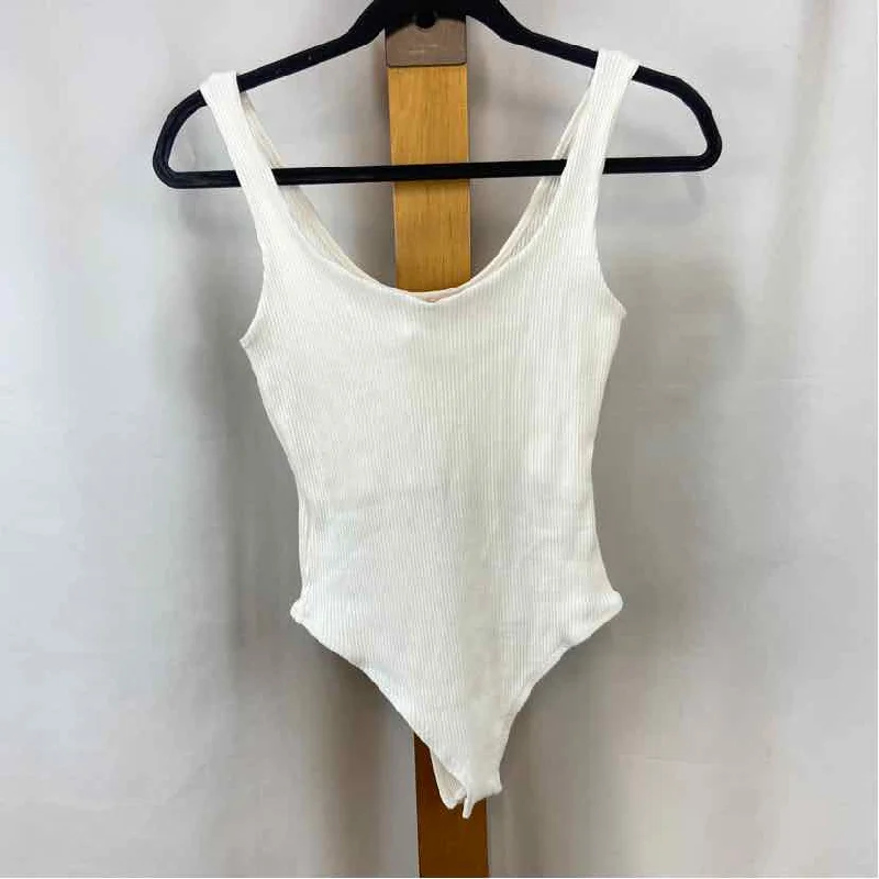 mi ami Women's Size L White Solid Tank