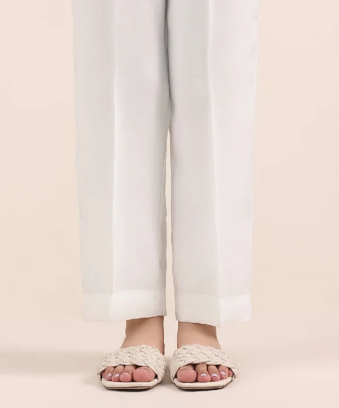 Raw Silk Straight Pants