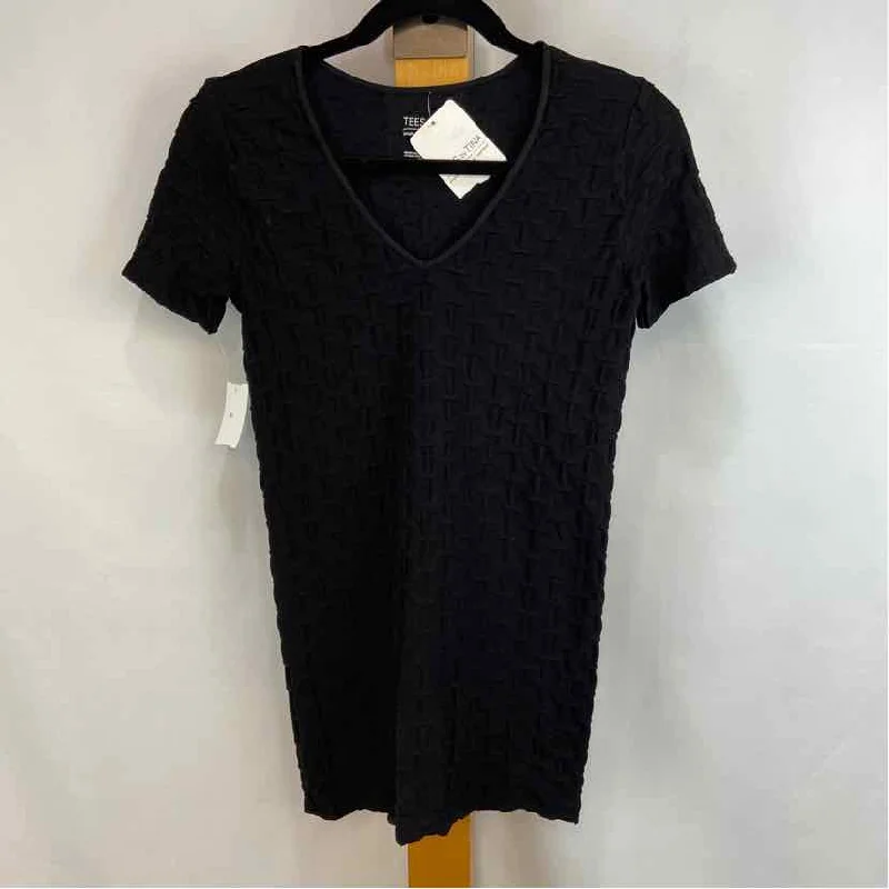 tees by tina Women's Size S Black Textured Short Sleeve Shirt