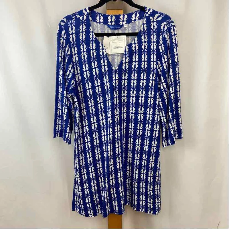 Three Islands Women's Size L Navy seahorse Tunic