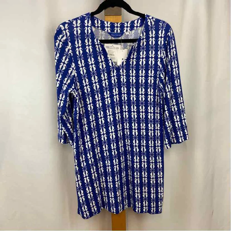 Three Islands Women's Size M Navy seahorse Tunic