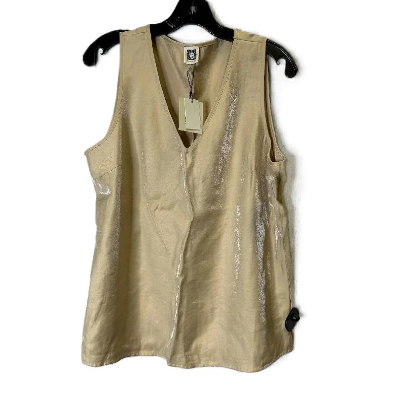 Top Sleeveless By Anne Klein In Tan, Size: L