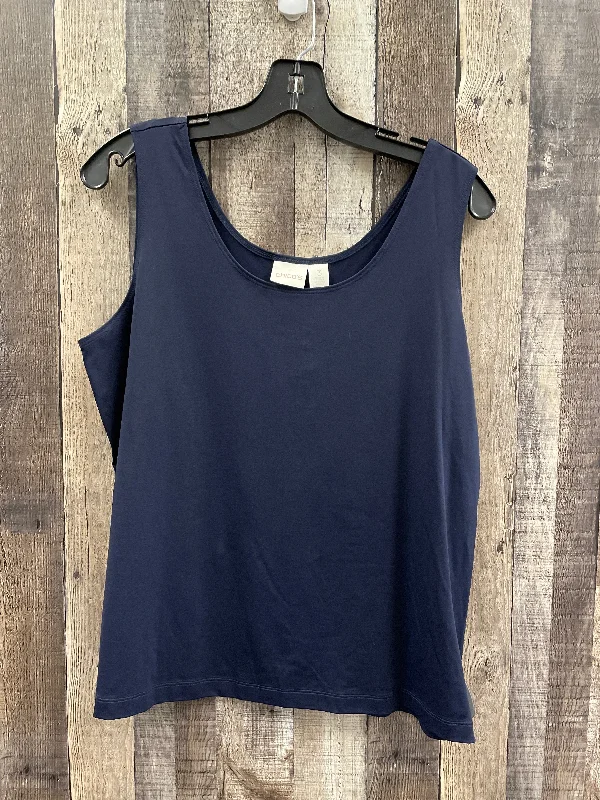 Top Sleeveless By Chicos In Blue, Size: Xl