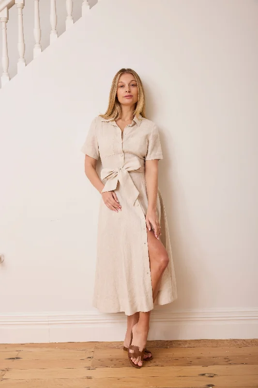 Caitlin Crisp Lady Vincent Dress - Natural Linen