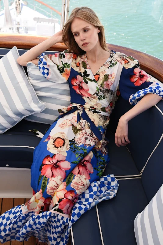 Cooper by Trelise Cooper Mind The Wrap Dress - Blue White Floral