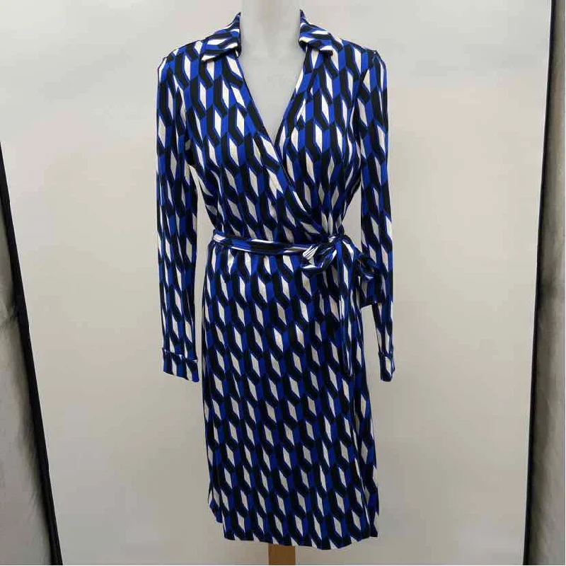 Diane Von Furstenberg Women's Size S Blue Print Dress