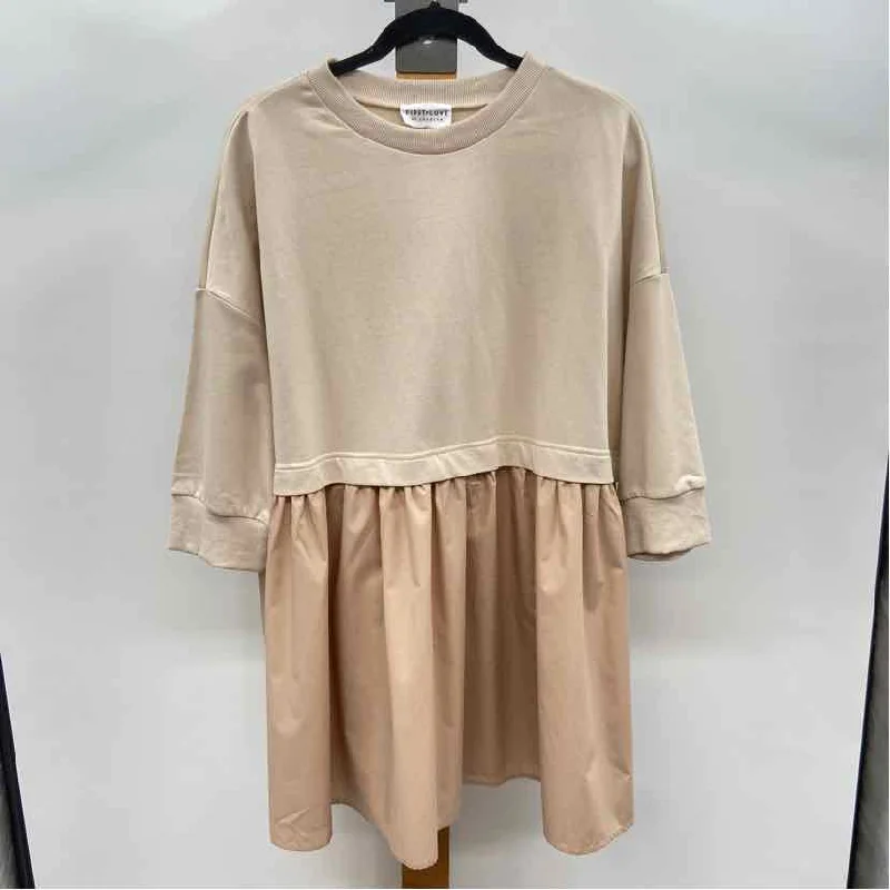 first love Women's Size L Beige Solid Dress