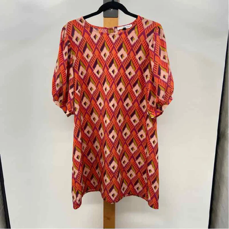 Michelle McDowell Women's Size L Orange Abstract Dress