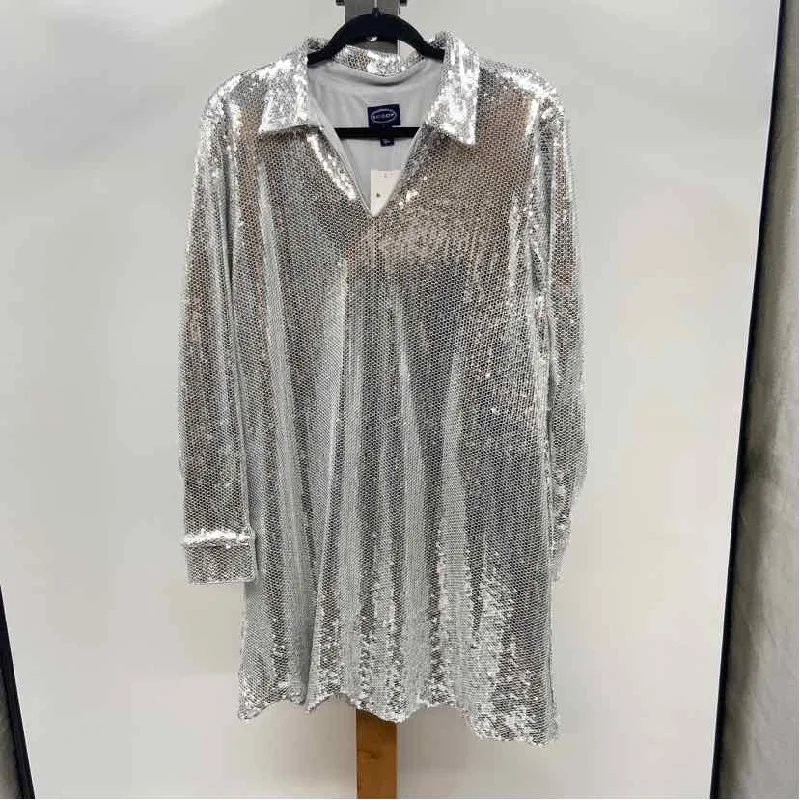 Scoop Women's Size XL Silver Sequins Dress