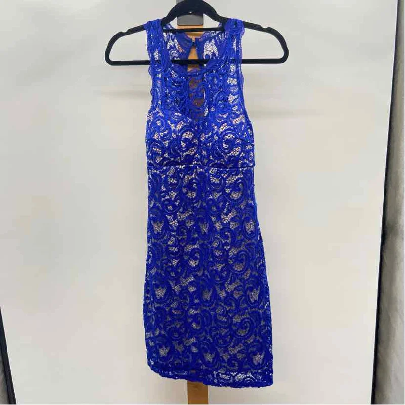 Sequin Hearts Women's Size 11 Blue Lace Dress