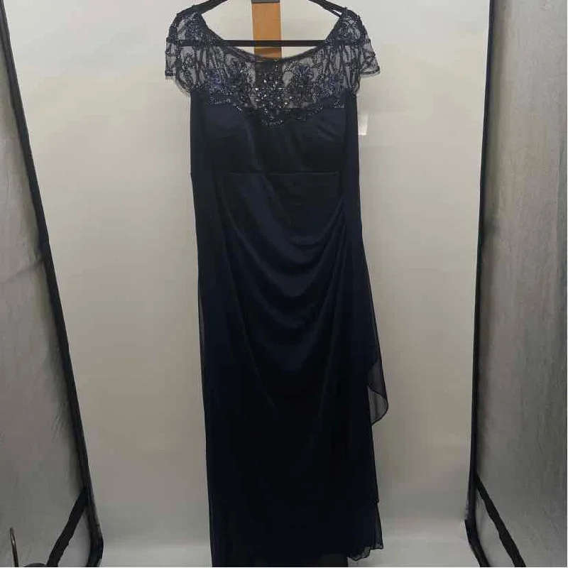 Xscape Women's Size 20W Navy Beaded Gown/Evening Wear