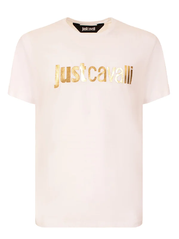 Just Cavalli White Fashion Logo Slim Fit T-Shirt