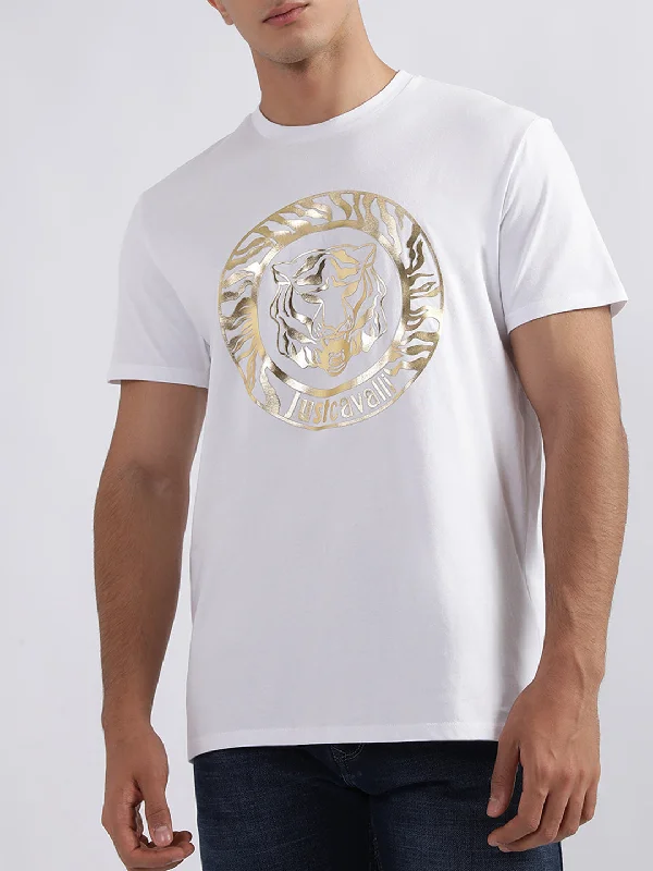 Just Cavalli White Fashion Logo Slim Fit T-Shirt