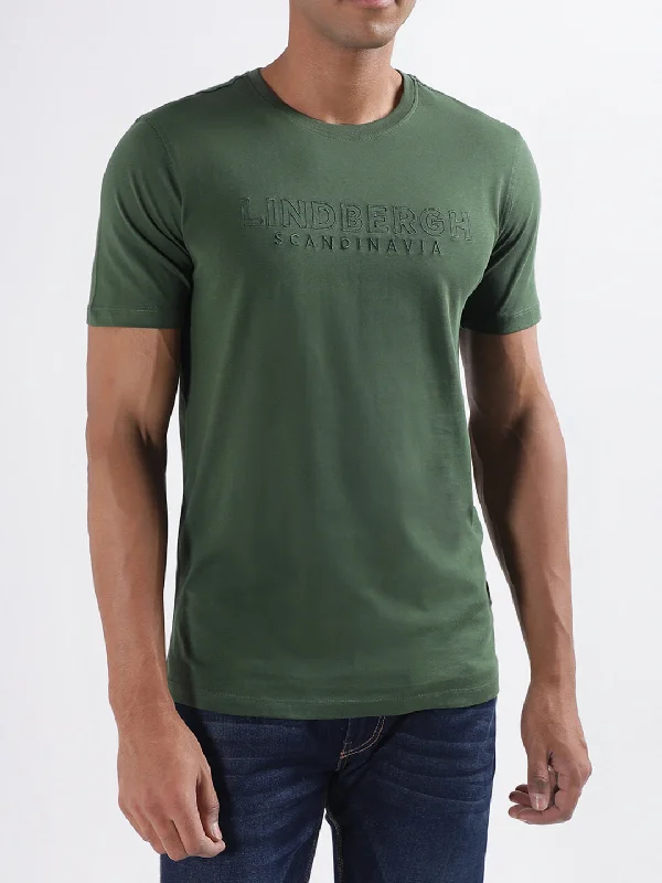 Lindbergh Green Logo Relaxed Fit T-Shirt