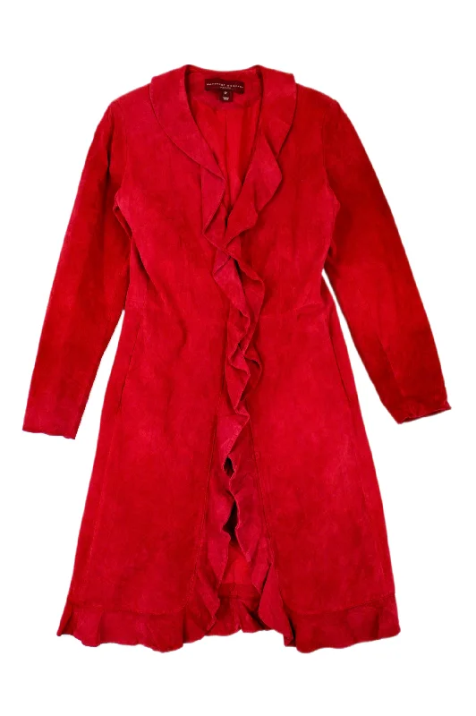 Margaret Godfrey - Suede Ruffle Front Jacket