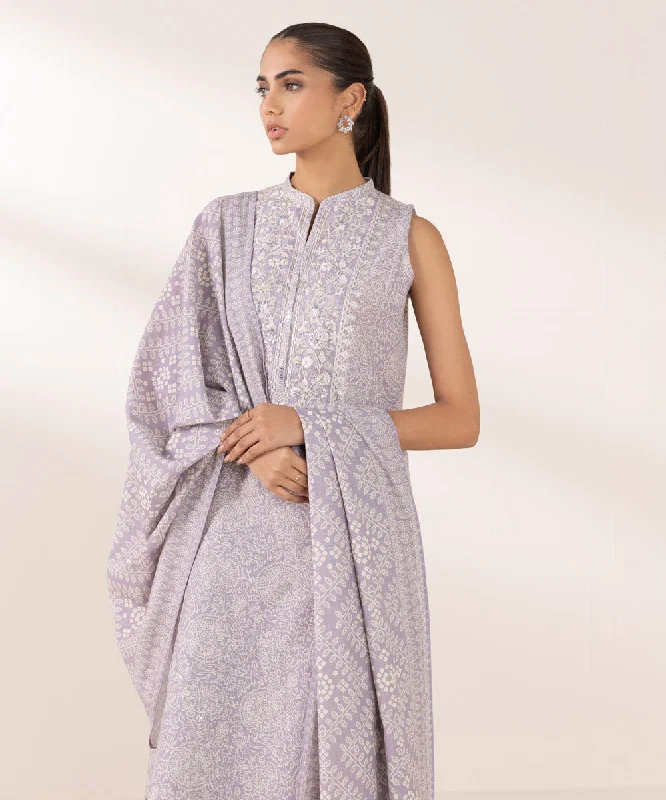 3 Piece - Embroidered Khaddar Suit