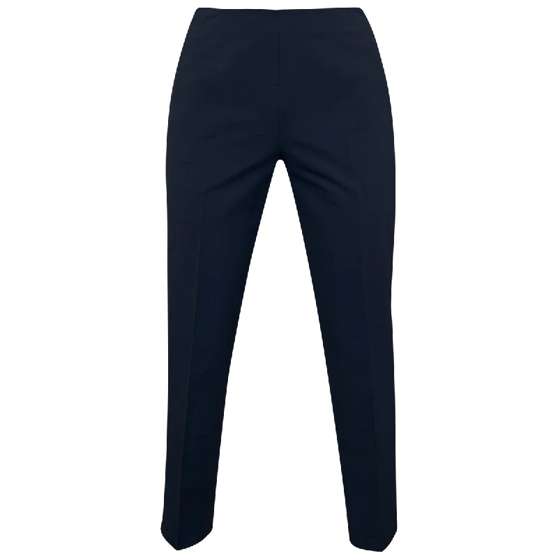 Shantung Side Zip Capri in Navy