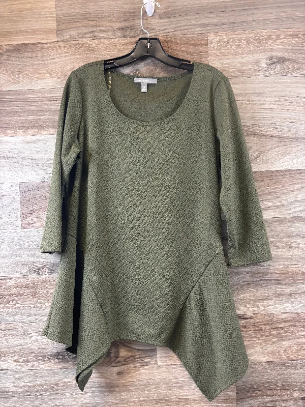 Top 3/4 Sleeve Basic By Ny Collection In Green, Size: L