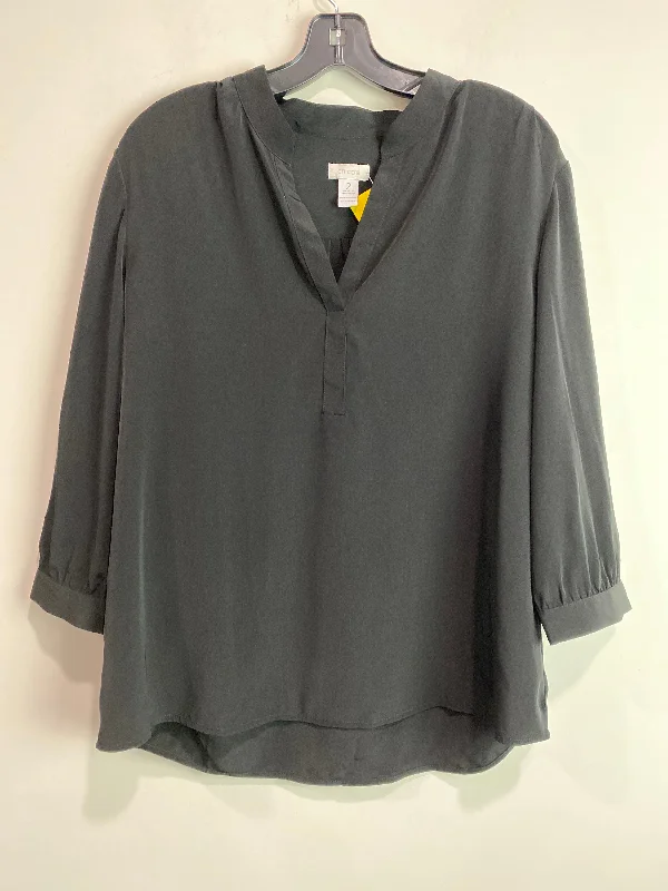 Top 3/4 Sleeve By Chicos In Black, Size: L