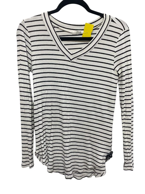 Top Long Sleeve Basic By Cherish In Striped Pattern, Size: S