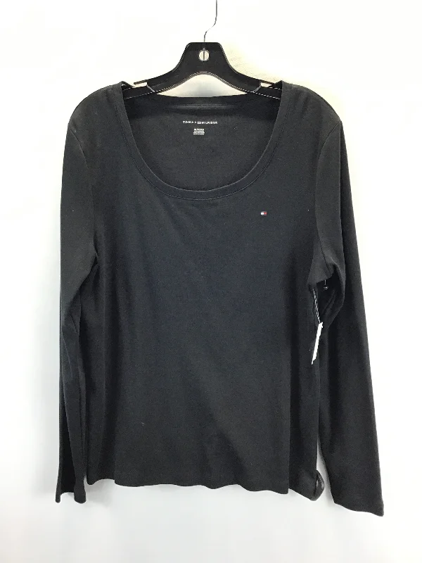 Top Long Sleeve Basic By Tommy Hilfiger In Black, Size: Xl