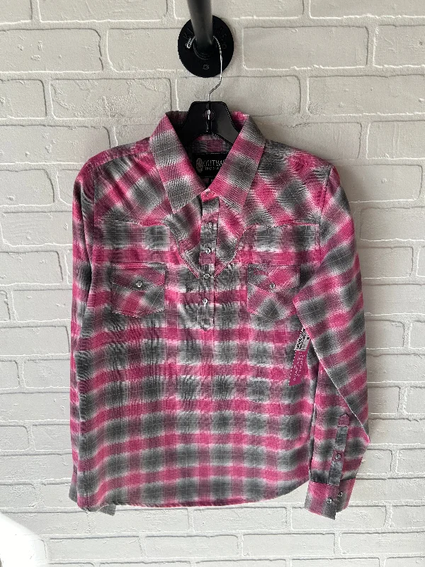 Top Long Sleeve By Clothes Mentor In Grey & Pink, Size: M