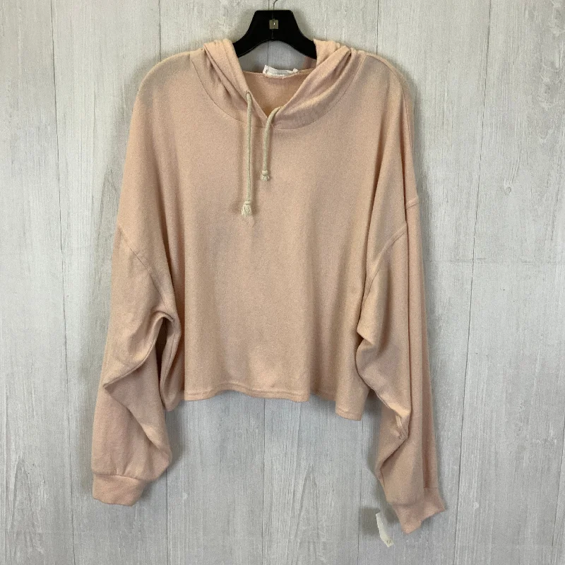 Top Long Sleeve By Double Zero In Peach, Size: L