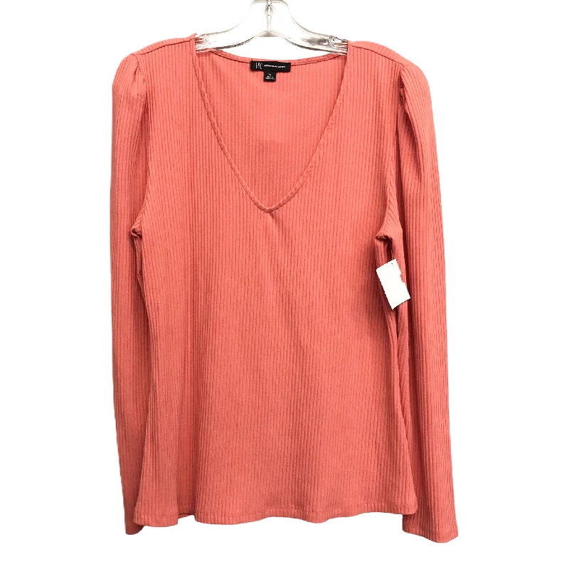 Top Long Sleeve By Inc In Coral, Size: Xl