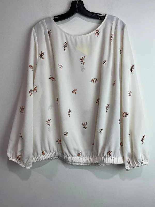 Top Long Sleeve By Loft In Cream, Size: Xxl