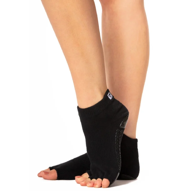 Soleil Open Toe Grip Socks - Black (Barre / Pilates)