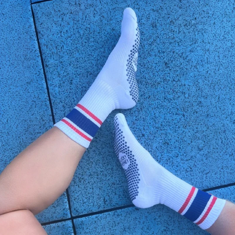 The Let's Go USA Grip Crew Grip Socks (Barre/Pilates)