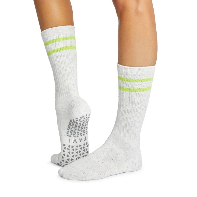 Kai Crew Grip Socks - Lime Out Of Office (Pilates / Barre)